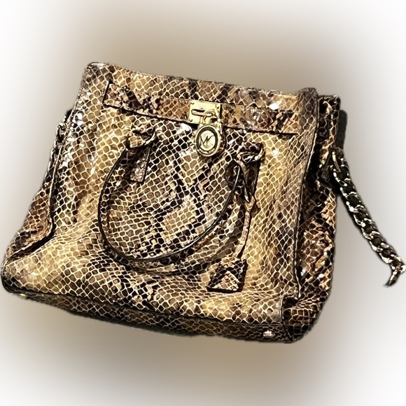 Michael Kors Hamilton Python Large Tote - Picture 3 of 5